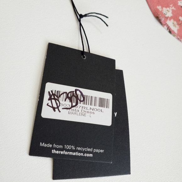 Reformation Trista Ruffle Sleeve Open Back Dress in Marlene NWT - Picture 7 of 13